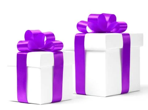 Set of gift boxes with a tape Stock Photos