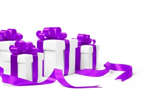 Set of gift boxes with a tape Stock-Fotos