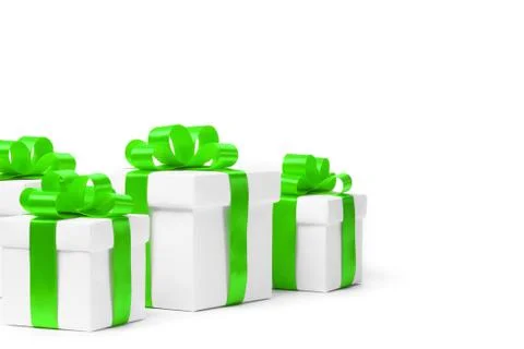 Set of gift boxes with a tape Stock Photos