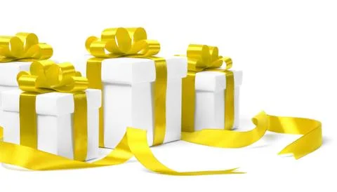 Set of gift boxes with a tape Stock Photos