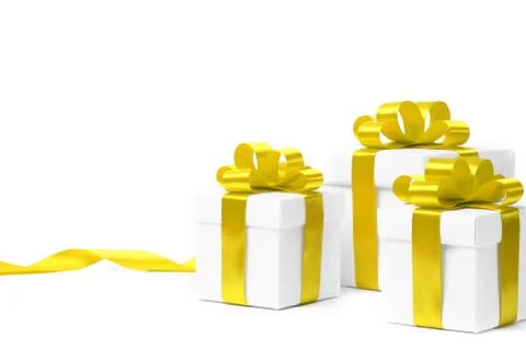 Set of gift boxes with a tape Stock Photos