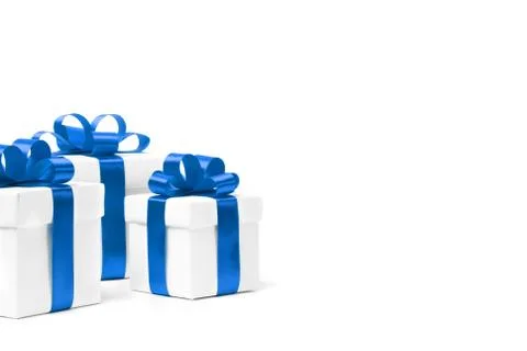 Set of gift boxes with a tape Stock Photos