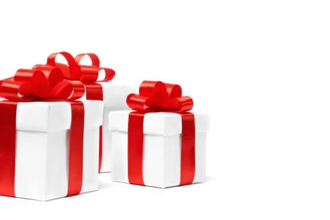 Set of gift boxes with a tape Stock Photos