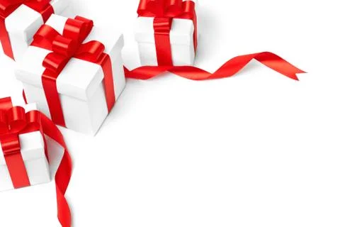 Set of gift boxes with a tape Stock Photos