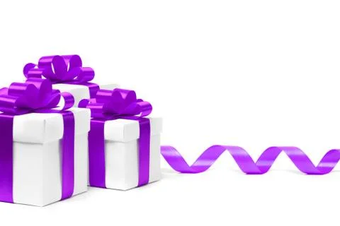 Set of gift boxes with a tape Stock Photos