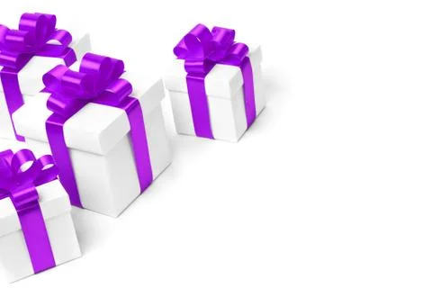 Set of gift boxes with a tape Stock Photos