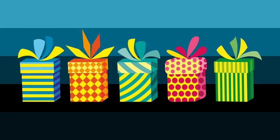 Set of gift boxes vector Stock Illustration