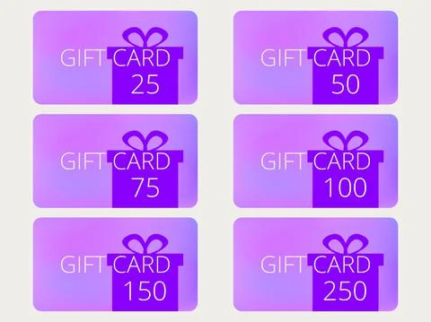 Set of gift cards with gift box. Design template for gift and discount card,  Stock Illustration
