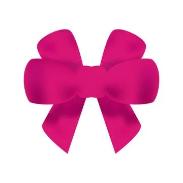 Set gift realistic red bow and ribbon Stock Illustration