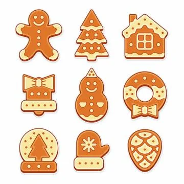 Set of Gingerbread cookies Stock Illustration