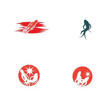 Set Ginseng Wave Logo Template vector symbol Stockillustratie