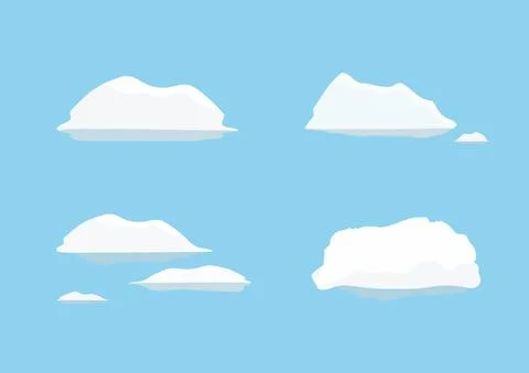Set of glacier cartoon vector isolated on plane background 04 Stock Illustration