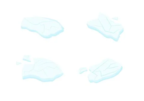 Set of glacier cartoon vector isolated on plane background 03 Stock Illustration