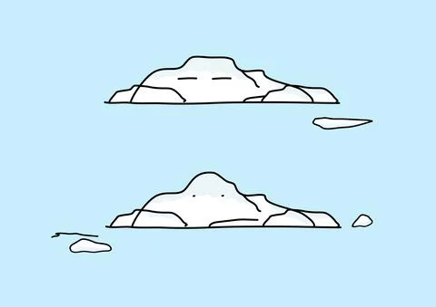 Set of glacier cartoon vector isolated on plane background 02 Stock Illustration