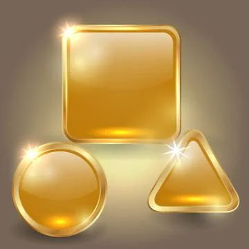 Set of glass button templates Stock Illustration