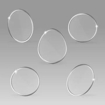 Set of glass empty labels Stock Illustration