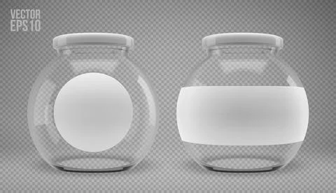 A set of glass jam jars with lids. Stock Illustration