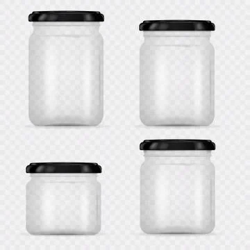Set of Glass Jars for canning and preserving. Vector Illustration isolated on Illustrazione stock