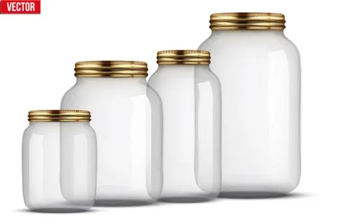 Set of Glass Jars for canning Stock Illustration