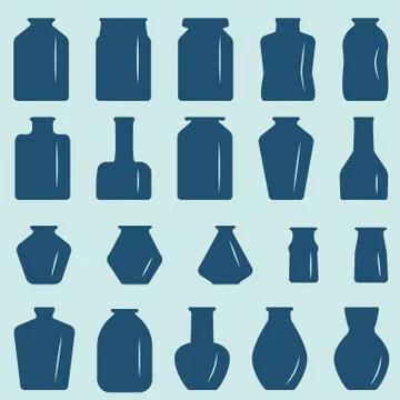A set of glass jars, different in shape and size Stock Illustration