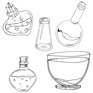 Set of glass jars. Vector illustration of a set of different cans. Hand drawn Stock Illustration
