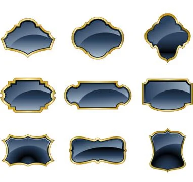Set of glass labels Stock Illustration