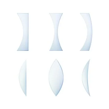 Set of glass lenses. Stock Illustration