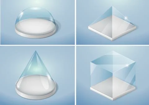 Set of glass shapes Stock Illustration
