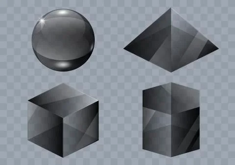 Set of glass shapes Stock Illustration