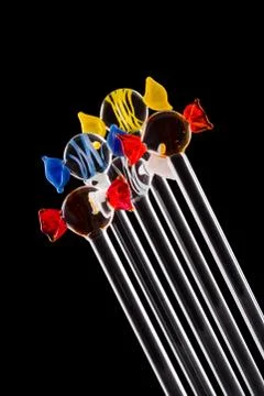 Set of glass stirrers Foto stock