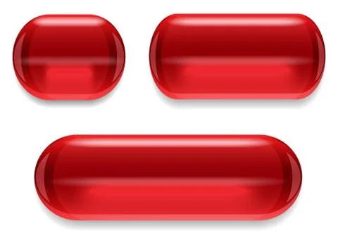 Set of glass vector buttons Stock Illustration