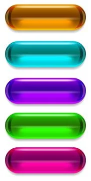 Set of glass vector buttons Stock Illustration