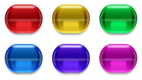 Set of glass vector buttons Stock Illustration