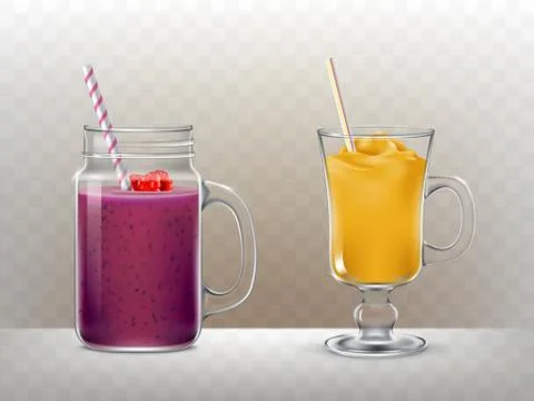 Set of glasses, cups for smoothies Stock-Illustration