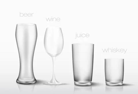 Set of glasses for drinks Stock Illustration