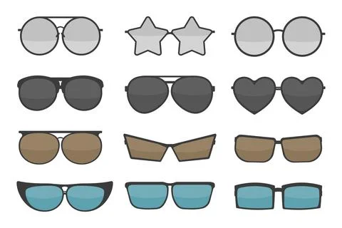 Set of glasses icons Illustrazione stock