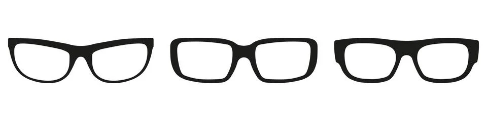 A set of glasses isolated. Vector glasses model icons. Stock Illustration
