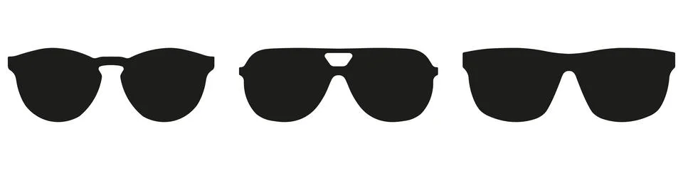 A set of glasses isolated. Vector glasses model icons. Stock Illustration
