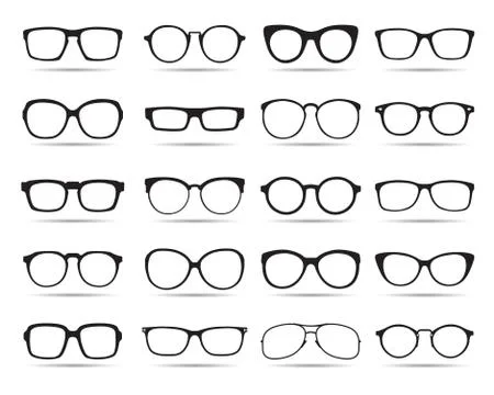 A set of glasses isolated. Vector Icons. 스톡 일러스트
