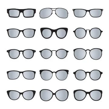Set of Glasses isolated. Vector Icons. 스톡 일러스트