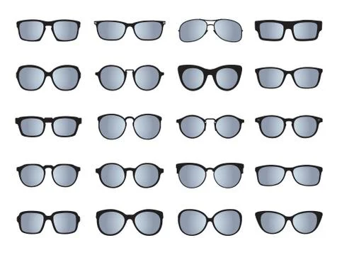 Set of Glasses isolated. Vector Icons. 스톡 일러스트