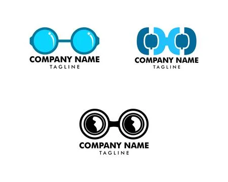 Set of Glasses Vector Logo Design Elements Stock Illustration
