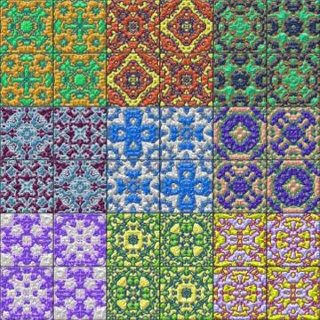 Set of glazed tiles seamless generated textures Stock Illustration