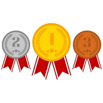 Set of gld, silver and bronze medals. Vector. Stock Illustration