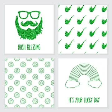 Set of glitter, confetti templates. Stock Illustration