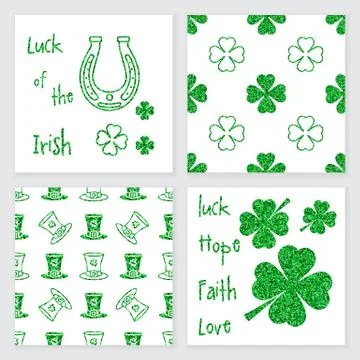 Set of glitter, confetti templates. Stock Illustration