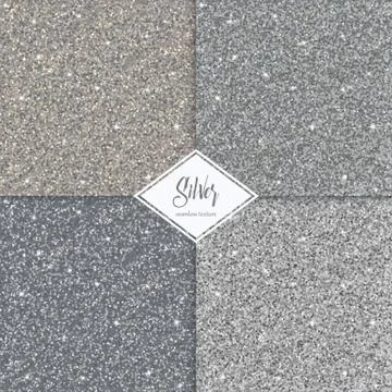 Set of glitter Silver gold texture Stock Illustration