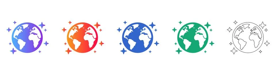 Set of Global Network Icons Stock-Illustration