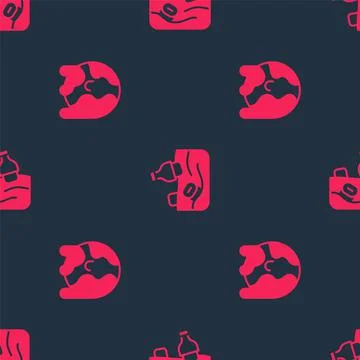 Set Global warming and Problem pollution of the ocean on seamless pattern Stock Illustration