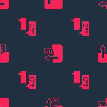 Set Global warming and Rise water level on seamless pattern. Vector Stock Illustration